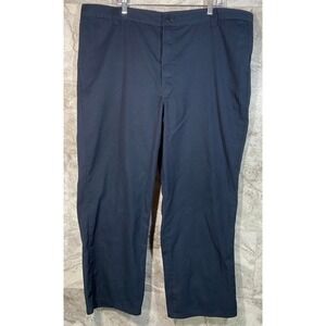 Dickies Men Navy Blue Work Pants Size 44x30 Classic Fit Flat Front
